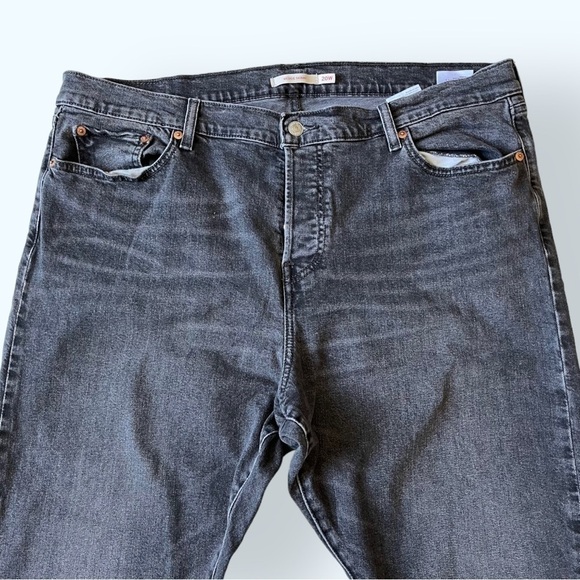 LEVI’S Wedgie Skinny Jeans Gray Distressed Wash Button Fly Plus Size 20Wx26 - Picture 5 of 10